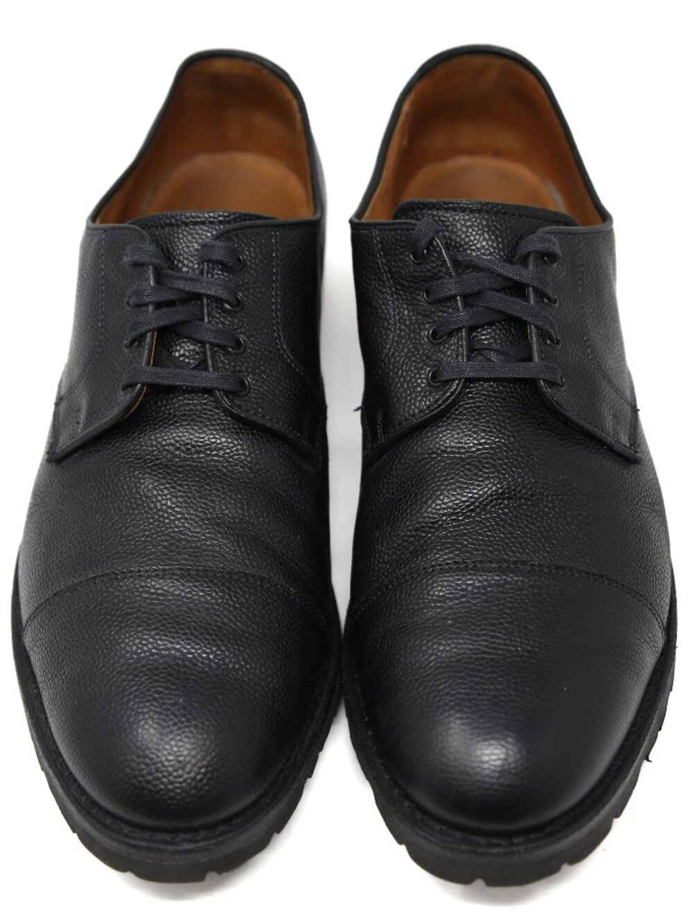Allen Edmonds Tate Pebbled Leather Derby Mens 11.5 EEE Dress Shoes Cap Toe Black